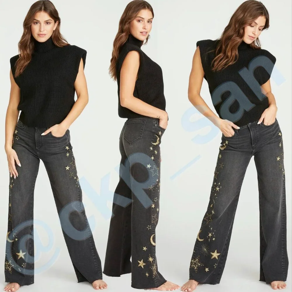 NWOT Free People x Driftwood Charlee Wide Leg Jeans Sz 28 - Picture 4 of 16